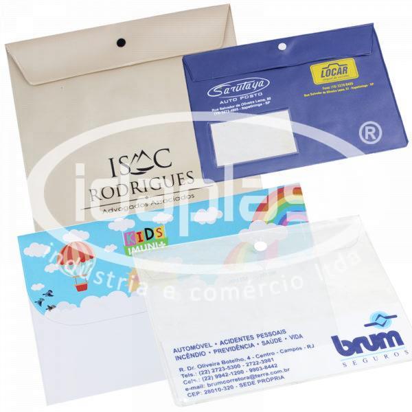 envelope com botão em pvc