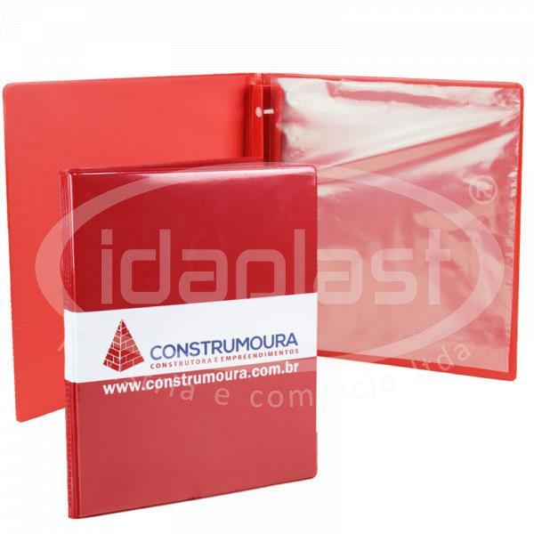 pasta catálogo personalizada com sacos