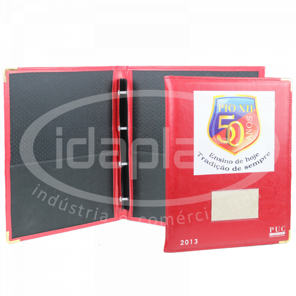 pasta catálogo personalizada costurada