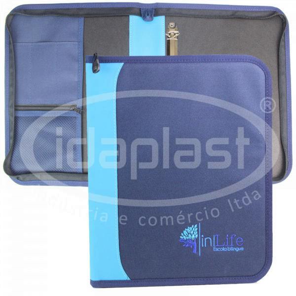 pasta fichário com zíper para cursos